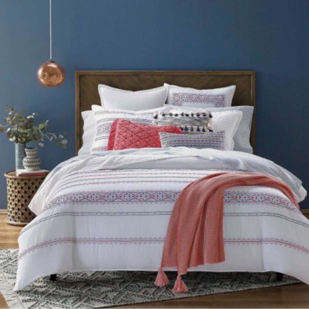 Sky Azteca Collection FULL / QUEEN Duvet Comforter Cover & 2 Shams Set